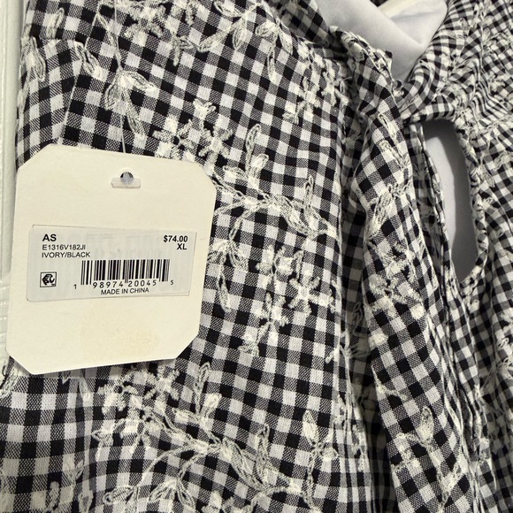 NWT Altar'd State Black and White Plaid Strapless Dress - Picture 3 of 3